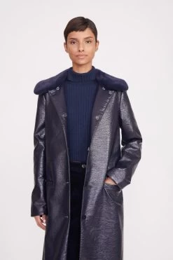 VARNISHES COAT | NAVY -Staud Outlet Store 042 230605 Staud Fall Ecom 01431 web