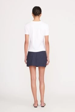 ANNETTE SKIRT | NAVY PINSTRIPE -Staud Outlet Store 063 230516 Staud Fall Ecom 03266 web