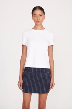 ANNETTE SKIRT | NAVY PINSTRIPE -Staud Outlet Store 063 230516 Staud Fall Ecom 03278 web
