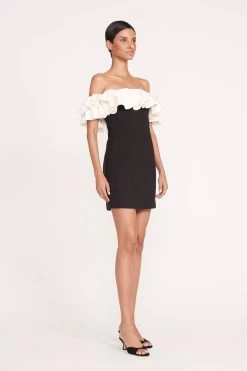 KIARA DRESS | BLACK IVORY 9 KIARA DRESS | BLACK IVORY -Staud Outlet Store 145 KIARA DRESS BLACK IVORY 0796 web