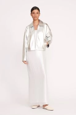 CASEY DRESS | SILVER -Staud Outlet Store 199 CASEY DRESS SILVER 0631 web