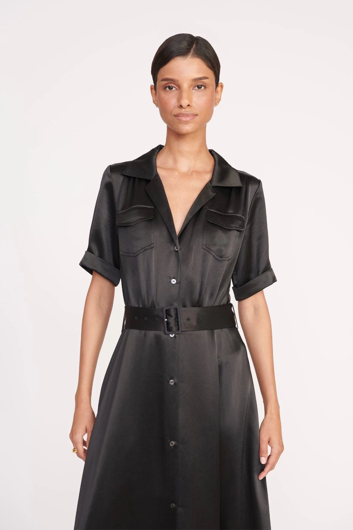 MILLIE DRESS | BLACK SATIN 2 MILLIE DRESS | BLACK SATIN - Image 2