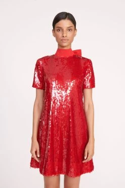 MINI ILANA DRESS | POINSETTIA SEQUINS 9 MINI ILANA DRESS | POINSETTIA SEQUINS -Staud Outlet Store 226 MINI ILANA SEQUIN POINSETTIA 0417 web