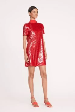 MINI ILANA DRESS | POINSETTIA SEQUINS 8 MINI ILANA DRESS | POINSETTIA SEQUINS -Staud Outlet Store 228 MINI ILANA SEQUIN POINSETTIA 0405 web