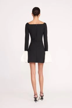 HAWTHORNE DRESS | BLACK IVORY -Staud Outlet Store 274 HAWTHORNE DRESS BLACK IVORY 0410 web
