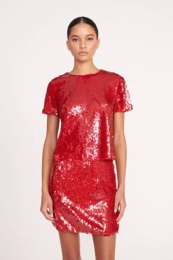 QUINCY TOP | POINSETTIA