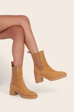 CYBIL BOOT | CASHEW SUEDE -Staud Outlet Store 34 1328 CASH 00185 web