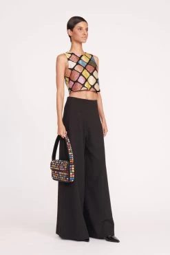 TOMMY BEADED BAG | DANCE FLOOR -Staud Outlet Store 67 ALORA TOP DANCE FLOOR CALEB BLACK 1165 web