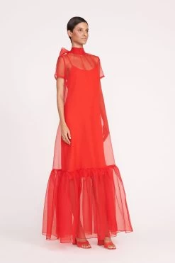 CALLUNA DRESS | RED ROSE -Staud Outlet Store 89 CALLUNA DRESS RED ROSE 1048 web