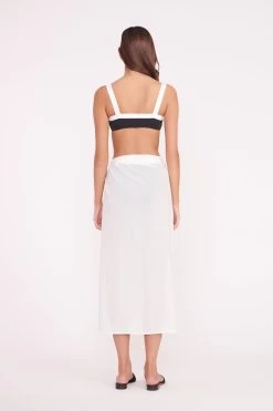 ANGELICA COVERUP SKIRT | WHITE -Staud Outlet Store ANGELICA WRAP SKIRT WHITE 01387 web