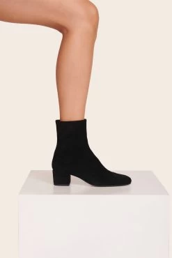 AIMEE SHORT BOOT | BLACK SUEDE -Staud Outlet Store Aimee Short Boot Black 004 web