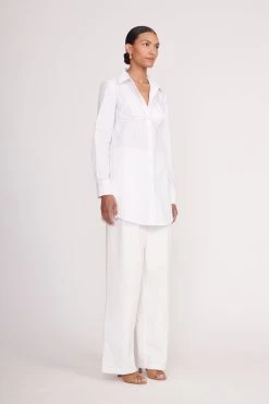ALITA TUNIC | WHITE -Staud Outlet Store Alita Tunic White Luisa Pant Ivory 00241 web