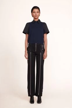 ARYA TOP | NAVY BLACK -Staud Outlet Store Arya Top Navy Black Sesame Pant Black 002 edit web