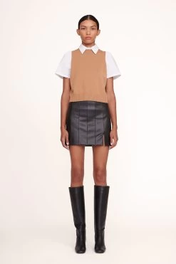 ARYA TOP | TAN WHITE -Staud Outlet Store Arya Top Tan White 002 edit web