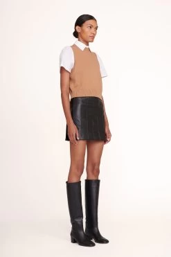 ARYA TOP | TAN WHITE -Staud Outlet Store Arya Top Tan White 004 edit web