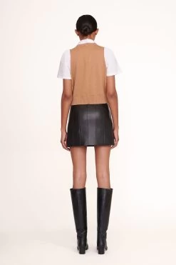 ARYA TOP | TAN WHITE -Staud Outlet Store Arya Top Tan White 006 edit web
