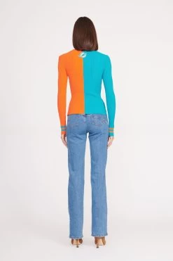 THE STAUD NFL CARGO SWEATER | MIAMI DOLPHINS -Staud Outlet Store CARGO SWEATER MIAMI DOLPHINS 0545 web