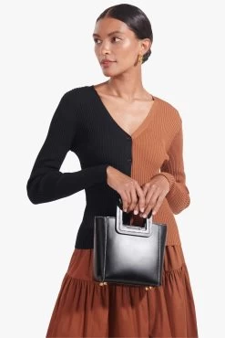 MINI SHIRLEY LEATHER BAG | BLACK -Staud Outlet Store Cargo Sweater Tan Black Sea Skirt Tan 00961 web