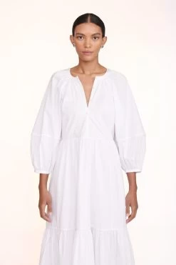 DEMI DRESS | WHITE -Staud Outlet Store Demi Dress White 00050 web