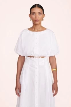 KINGSLEY SKIRT | WHITE -Staud Outlet Store Ellington Top White Kingsley Skirt White 00051 web 1