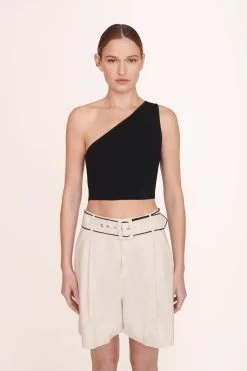 ERIS SHORT | NATURAL BLACK -Staud Outlet Store Eris Short Natural Black 03035 web