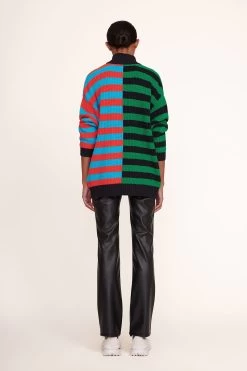 HAMPTON SWEATER | CABANA STRIPE MULTI -Staud Outlet Store Hampton Sweater Cabana Stripe 007 edit web