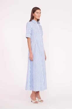 SYLVIA MULE | NATURAL LINEN -Staud Outlet Store JOAN MAXI DRESS SEA STRIPE 01861 web 1