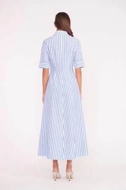 SYLVIA MULE | NATURAL LINEN -Staud Outlet Store JOAN MAXI DRESS SEA STRIPE 01875 web 1