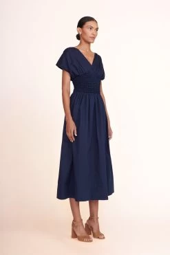 SOLANGE HEEL | TAN SNAKE EMBOSSED -Staud Outlet Store Jackson Dress Navy 02656 web