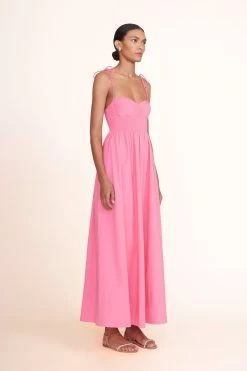 LAUREL CRYSTAL SANDAL | RHINESTONE CASHEW SUEDE 11 LAUREL CRYSTAL SANDAL | RHINESTONE CASHEW SUEDE -Staud Outlet Store Landry Dress Plumeria 00448 web 1