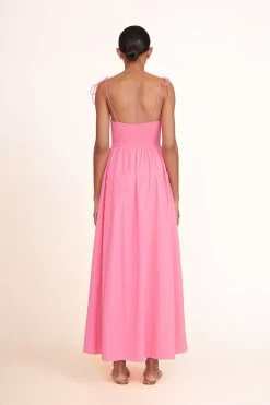 LAUREL CRYSTAL SANDAL | RHINESTONE CASHEW SUEDE 14 LAUREL CRYSTAL SANDAL | RHINESTONE CASHEW SUEDE -Staud Outlet Store Landry Dress Plumeria 02589 web 1