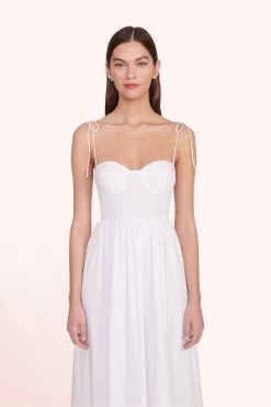 LANDRY DRESS | WHITE -Staud Outlet Store Landry Dress White 00645 web