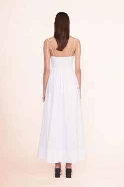 LANDRY DRESS | WHITE -Staud Outlet Store Landry Dress White 00647 web
