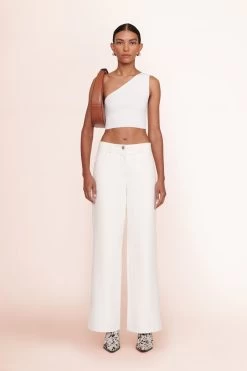MOON BAG | SADDLE 14 MOON BAG | SADDLE -Staud Outlet Store Lexi top white domino pant white 00241 web