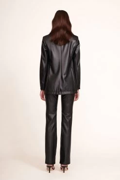 MADDEN BLAZER | BLACK VEGAN LEATHER -Staud Outlet Store Madden Blazer Black Elliot Pant Black 283 edit web