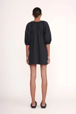 MINI VINCENT DRESS | BLACK -Staud Outlet Store Mini Vincent Dress Navy 00509 web