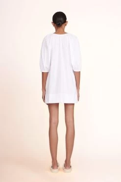 MINI VINCENT DRESS | WHITE -Staud Outlet Store Mini Vincent Dress White 02598 web