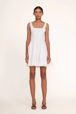MINI WELLS DRESS | WHITE -Staud Outlet Store Mini Wells Dress White 175 edit web