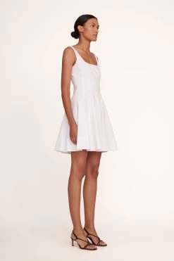 MINI WELLS DRESS | WHITE -Staud Outlet Store Mini Wells Dress White 177 edit web