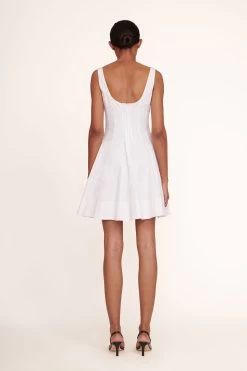 MINI WELLS DRESS | WHITE -Staud Outlet Store Mini Wells Dress White 179 edit web