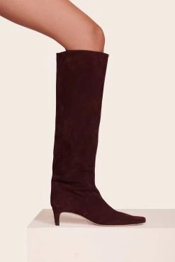 WALLY BOOT | PLUM SUEDE -Staud Outlet Store Palettes Dress Plum 064 web