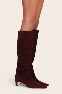 WALLY BOOT | PLUM SUEDE -Staud Outlet Store Palettes Dress Plum 069 web