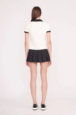 VOLLEY TOP | IVORY BLACK -Staud Outlet Store PickleBall 011 00674 edit web