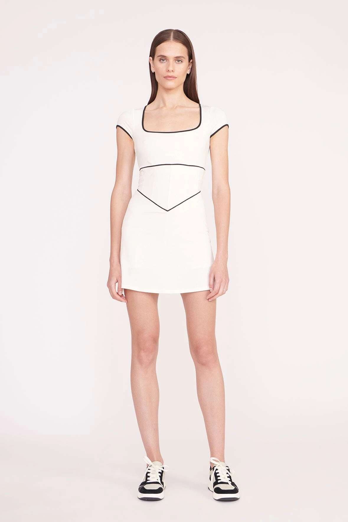 BACKSPIN DRESS | IVORY BLACK 1 BACKSPIN DRESS | IVORY BLACK