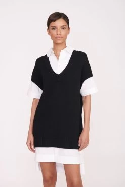 BRIDGET DRESS | BLACK WHITE -Staud Outlet Store Pre Fall 010 00291 web