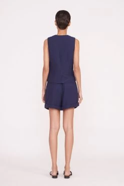 LUISA SHORT | NAVY SUITING -Staud Outlet Store Pre Fall 022 00676 web