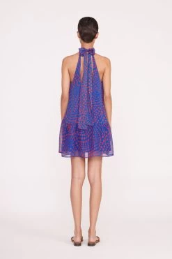MARLOWE DRESS | LAPIS WAVY DOT 8 MARLOWE DRESS | LAPIS WAVY DOT -Staud Outlet Store Pre Fall 028 00905 web