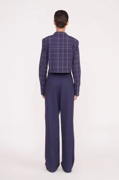 SENECA TOP | NAVY PLAID -Staud Outlet Store Pre Fall 031 00989 web