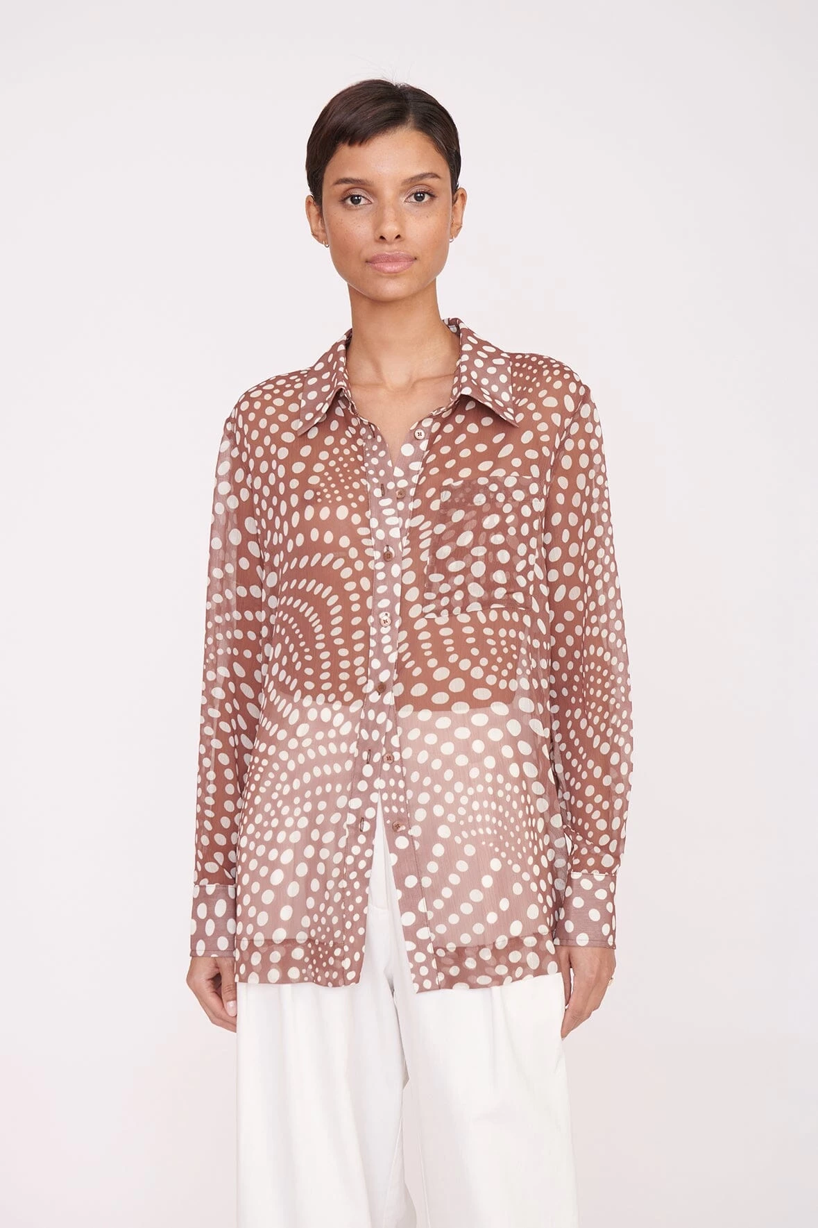 MARTHA TUNIC | CLOVE WAVY DOT 1 MARTHA TUNIC | CLOVE WAVY DOT