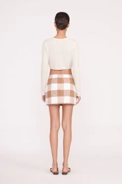 TOUR SKIRT | TOBACCO GINGHAM -Staud Outlet Store Pre Fall 038 01227 web
